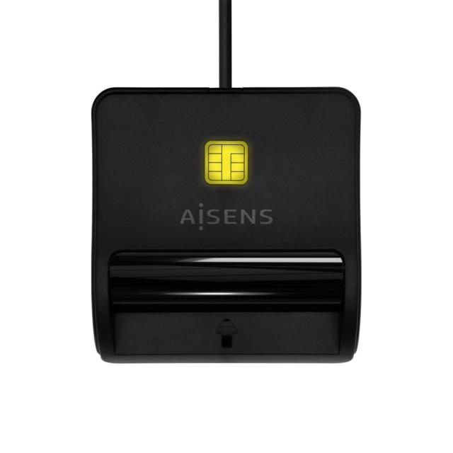 AISENS - Lector De Tarjeta Inteligente DNI, USB-C, Negro
