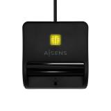 AISENS - Lector De Tarjeta Inteligente DNI, USB-C, Negro