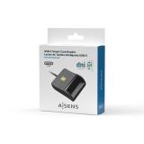 AISENS - Lector De Tarjeta Inteligente DNI, USB-C, Negro