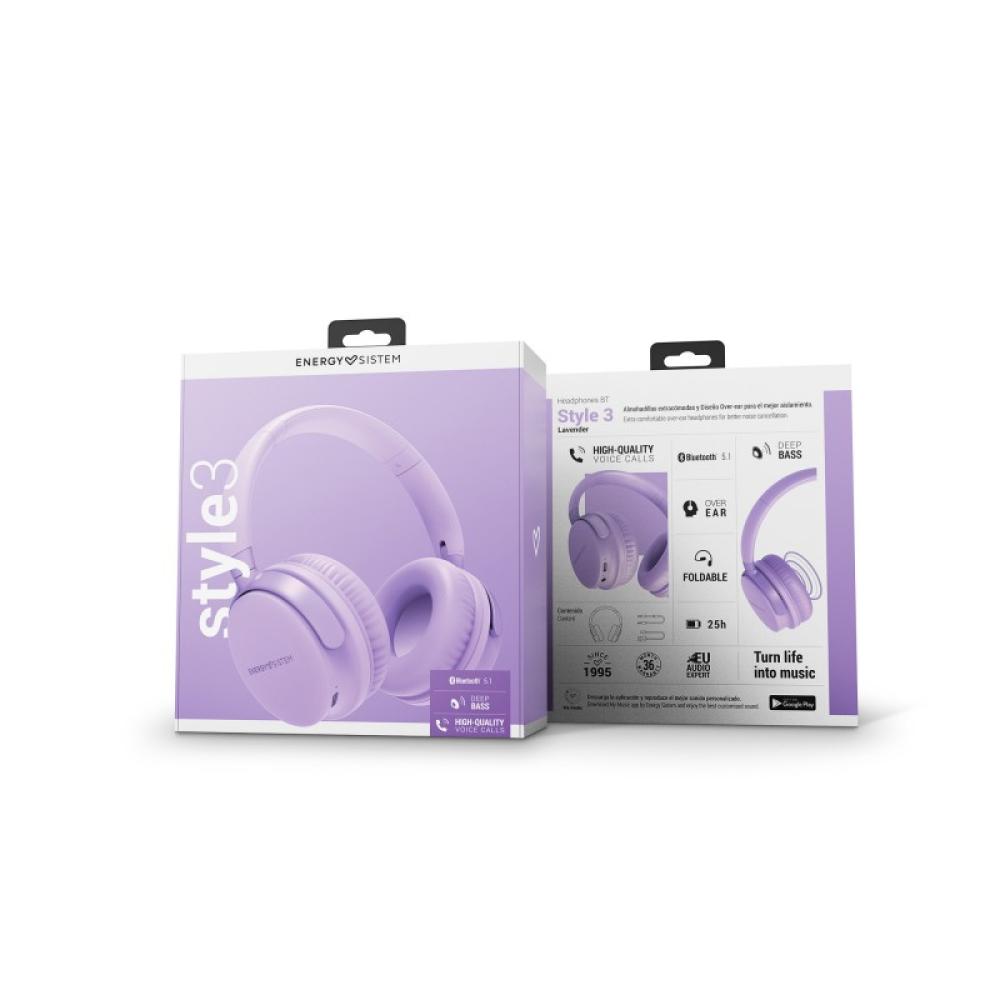 Energy Sistem - Style 3 Auriculares Inalámbrico y alámbrico Diadema Llamadas/Música Bluetooth Lavanda