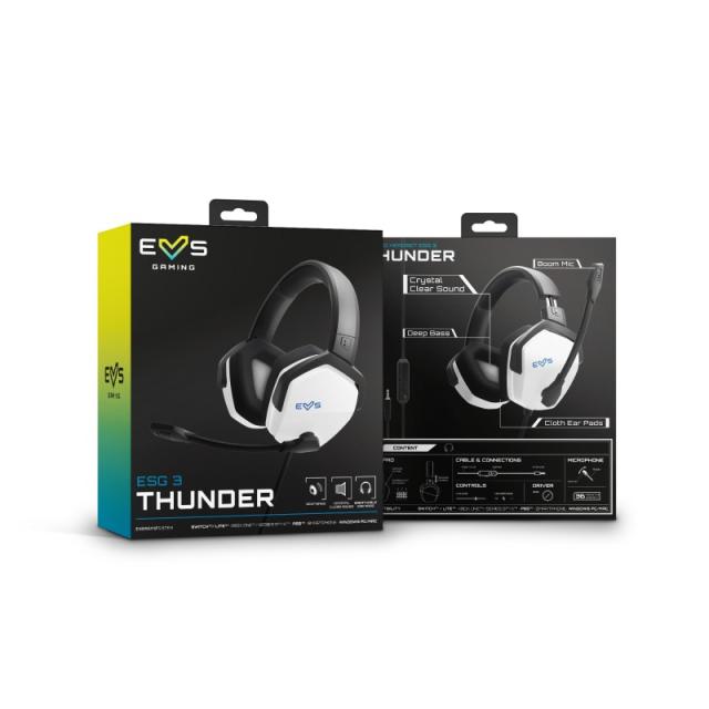 Energy Sistem - ESG 3 White Auriculares Alámbrico Banda para cuello Juego Negro, Blanco