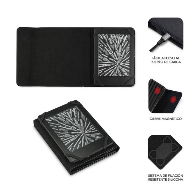 SUBBLIM - Funda Libro Electrónico Clever Ebook Case 6" Black