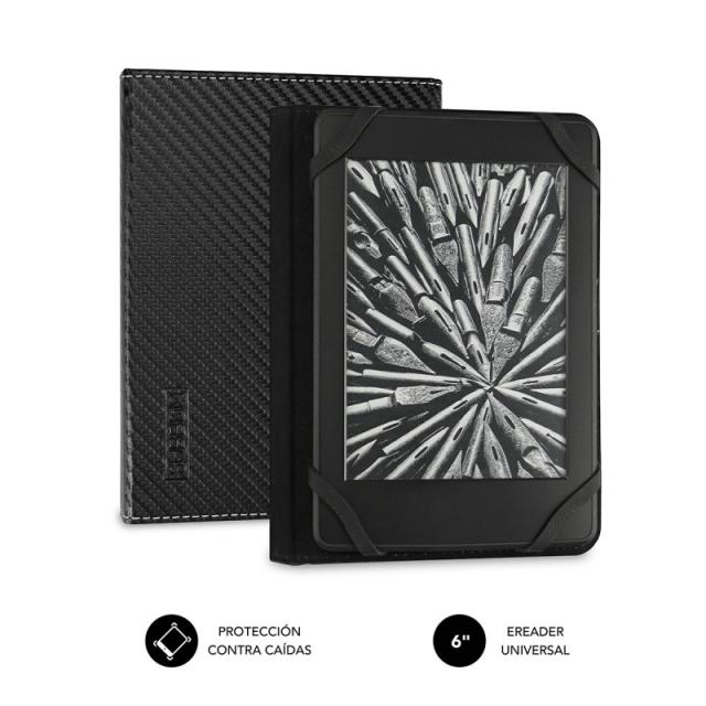 SUBBLIM - Funda Libro Electrónico Clever Ebook Case 6" Black