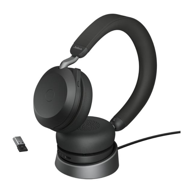 Jabra - Evolve2 75 Auriculares Inalámbrico y alámbrico Diadema Oficina/Centro de llamadas Bluetooth Base de carga Negro