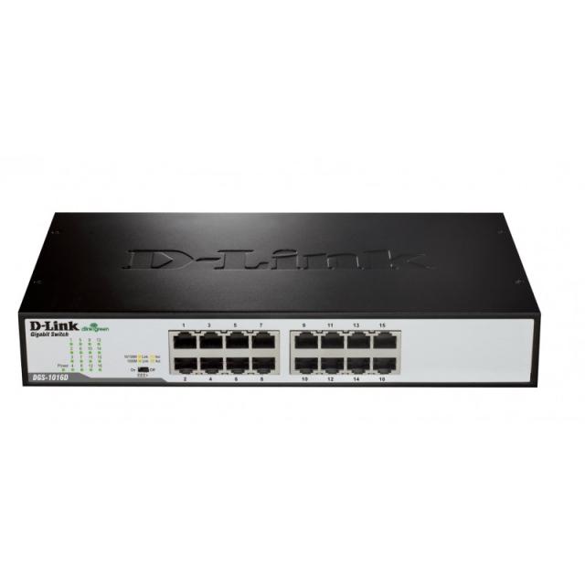 D-Link - DGS-1016D/E switch No administrado Negro, Metálico