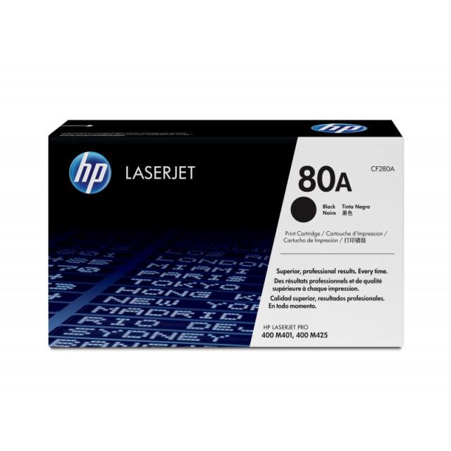 HP - Cartucho de tóner original LaserJet 80A negro