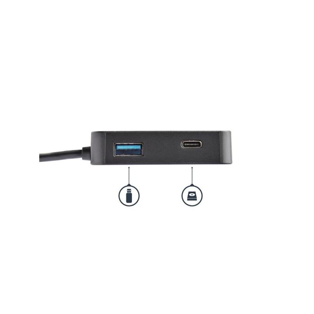 StarTech.com - Adaptador Multipuertos USB C - Mini Dock Portátil USB-C 4K HDMI - Gigabit Ethernet - Hub USB 3.0 (1x USB-A 1x USB