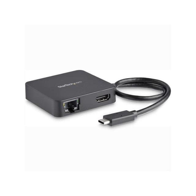 StarTech.com - Adaptador Multipuertos USB C - Mini Dock Portátil USB-C 4K HDMI - Gigabit Ethernet - Hub USB 3.0 (1x USB-A 1x USB