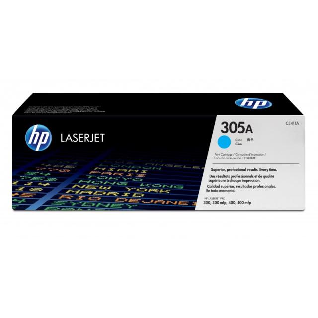 HP - Cartucho de tóner original LaserJet 305A cian