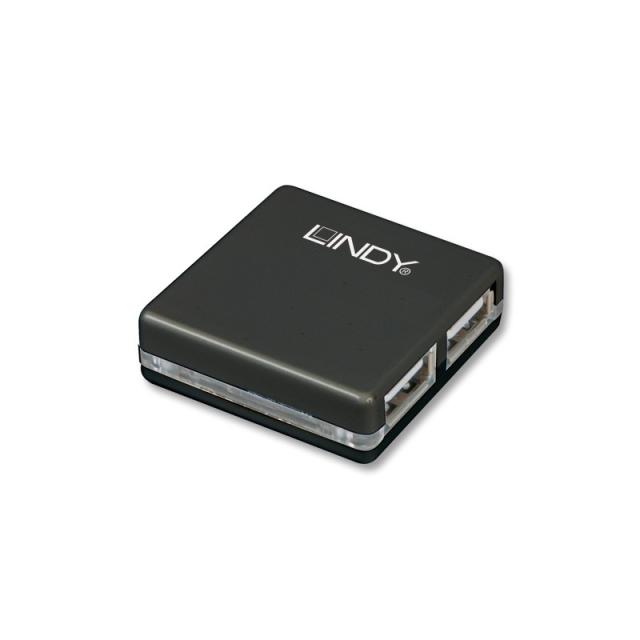Lindy - 42742 hub de interfaz 480 Mbit/s Negro