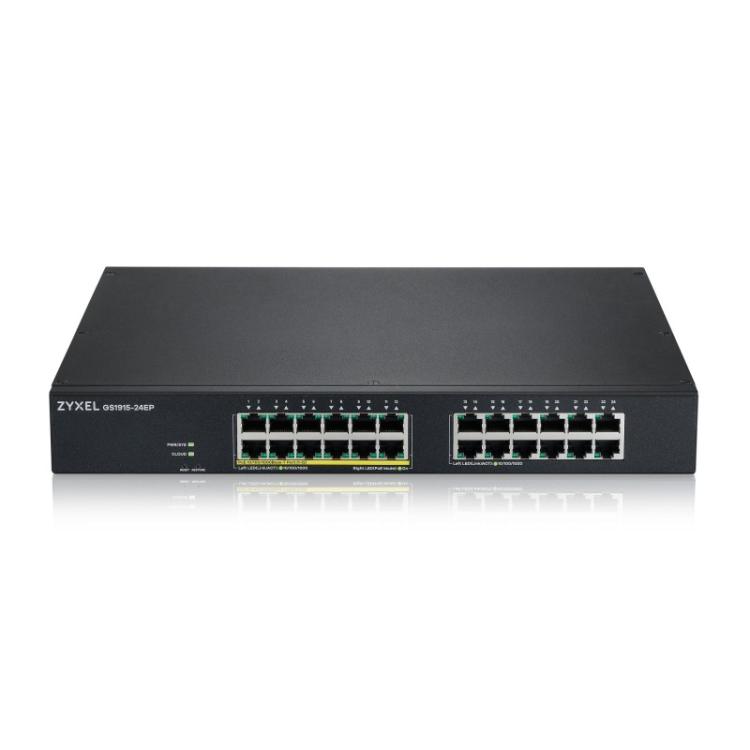 Zyxel - GS1915-24EP Gestionado L2 Gigabit Ethernet (10/100/1000) Energía sobre Ethernet (PoE) 1U Negro