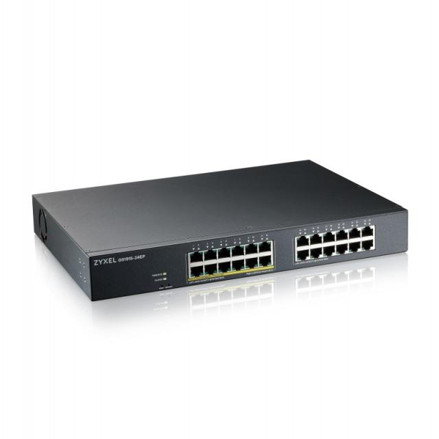 Zyxel - GS1915-24EP Gestionado L2 Gigabit Ethernet (10/100/1000) Energía sobre Ethernet (PoE) 1U Negro