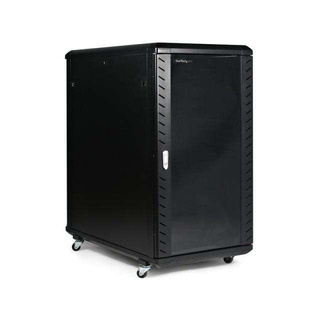 StarTech.com - Armario Rack para Servidores 22U 19" 4 Columnas - Rack de Servidores con Cerradura y Seguro - Rack con Ruedas y C