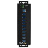 StarTech.com - Hub Concentrador Ladrón USB de 10 Puertos con Adaptador de Corriente - con Protección contra Descargas de 350W -