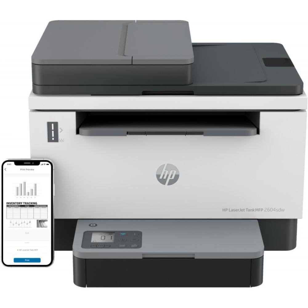 HP - LaserJet Tank 2604sdw Inalámbrico Multifunction Blanco y negro Impresora, Fotocopiadora, escáner Dúplex