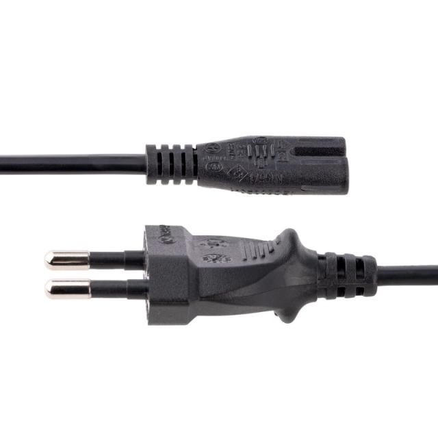 StarTech.com - Cable de 2m de Alimentación para Ordenador Portátil o Impresora , UE a C7, 2,5A 250V, 18AWG, Cable de Repuesto pa
