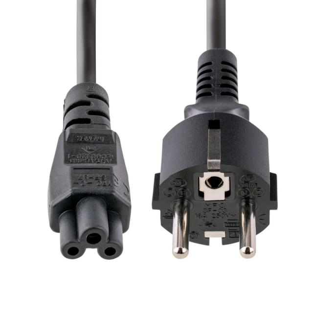 StarTech.com - Cable de 3m de Alimentación de Repuesto para Ordenador Portátil, EU Schuko a C5, 2,5A 250V, 18AWG, para Cargador