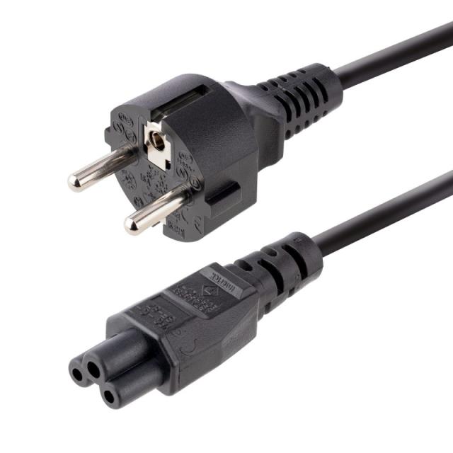 StarTech.com - Cable de 3m de Alimentación de Repuesto para Ordenador Portátil, EU Schuko a C5, 2,5A 250V, 18AWG, para Cargador