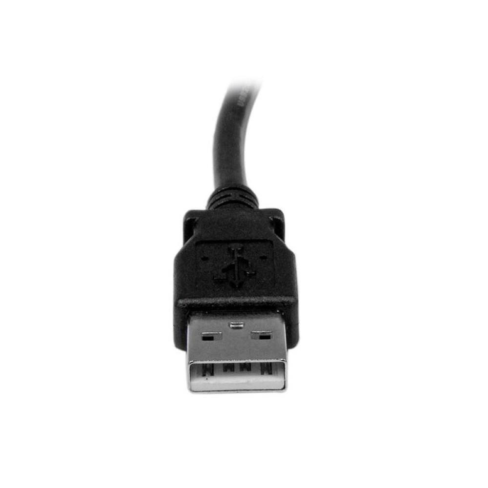 StarTech.com - Cable Adaptador USB 3m para Impresora Acodado - 1x USB A Macho - 1x USB B Macho en Ángulo Izquierdo