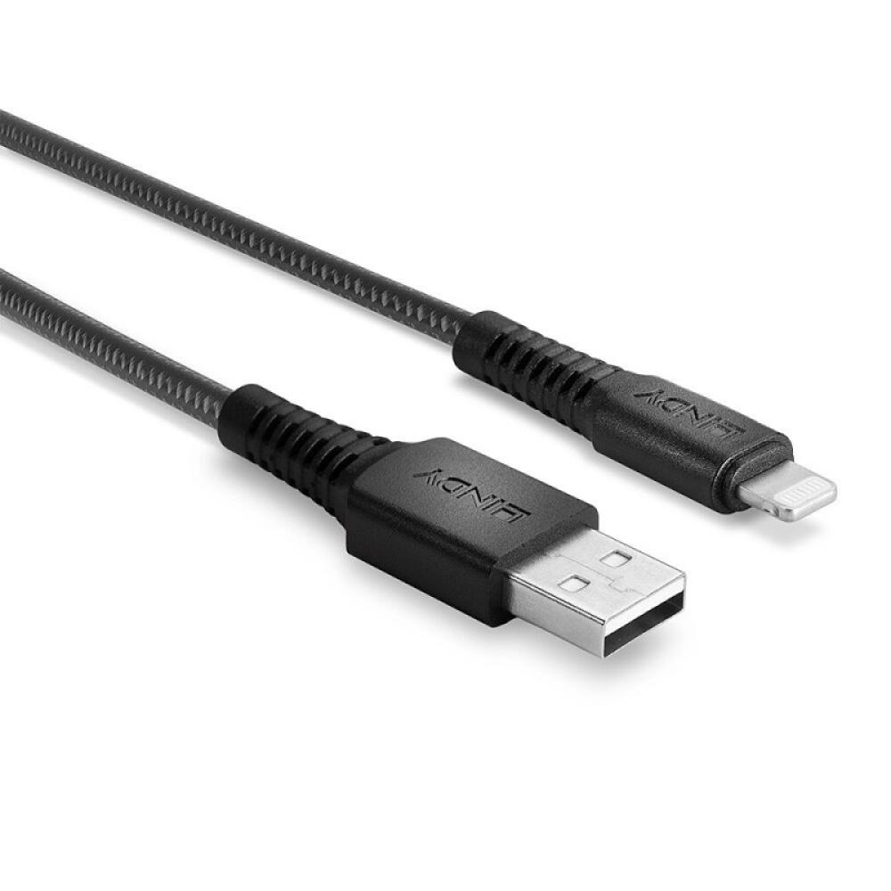 Lindy - 31290 cable de conector Lightning 0,5 m Negro