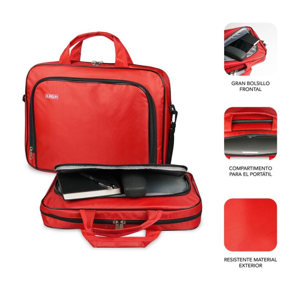 SUBBLIM - Maletín Ordenador Oxford Laptop Bag 15,4-16" Red