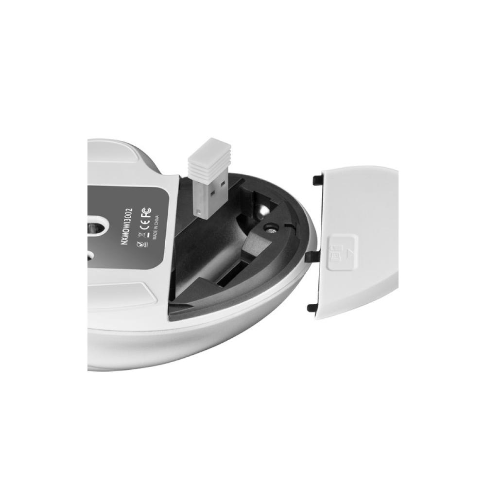 Nilox - Ratón Ergonómico Wireless 3200 DPI Blanco