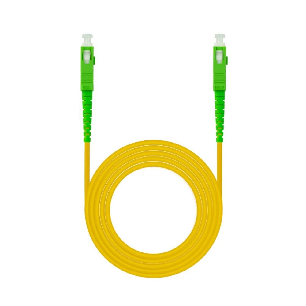 Nanocable - Cable de Fibra Óptica SC/APC a SC/APC Monomodo Simplex LSZH, Amarillo, 15m