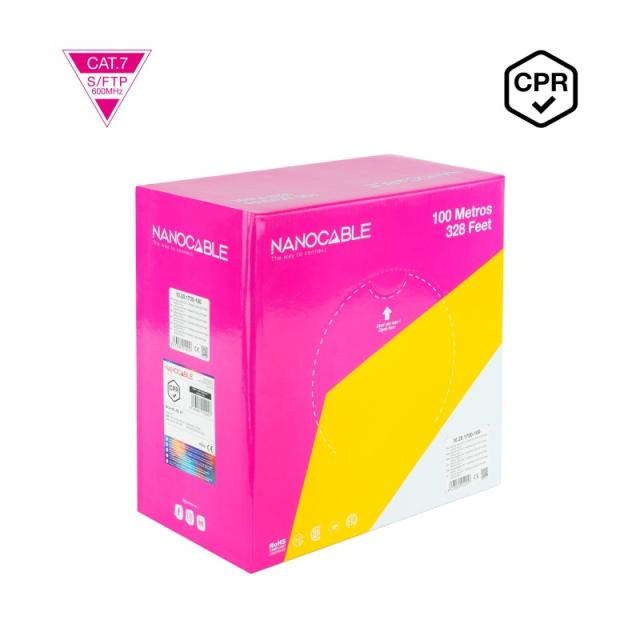 Nanocable - Cable de Red CAT.7 LSZH SFTP PIMF AWG23, Naranja, 100 m