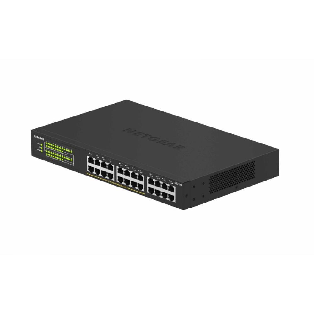 NETGEAR - GS324P No administrado Gigabit Ethernet (10/100/1000) Energía sobre Ethernet (PoE) 1U Negro