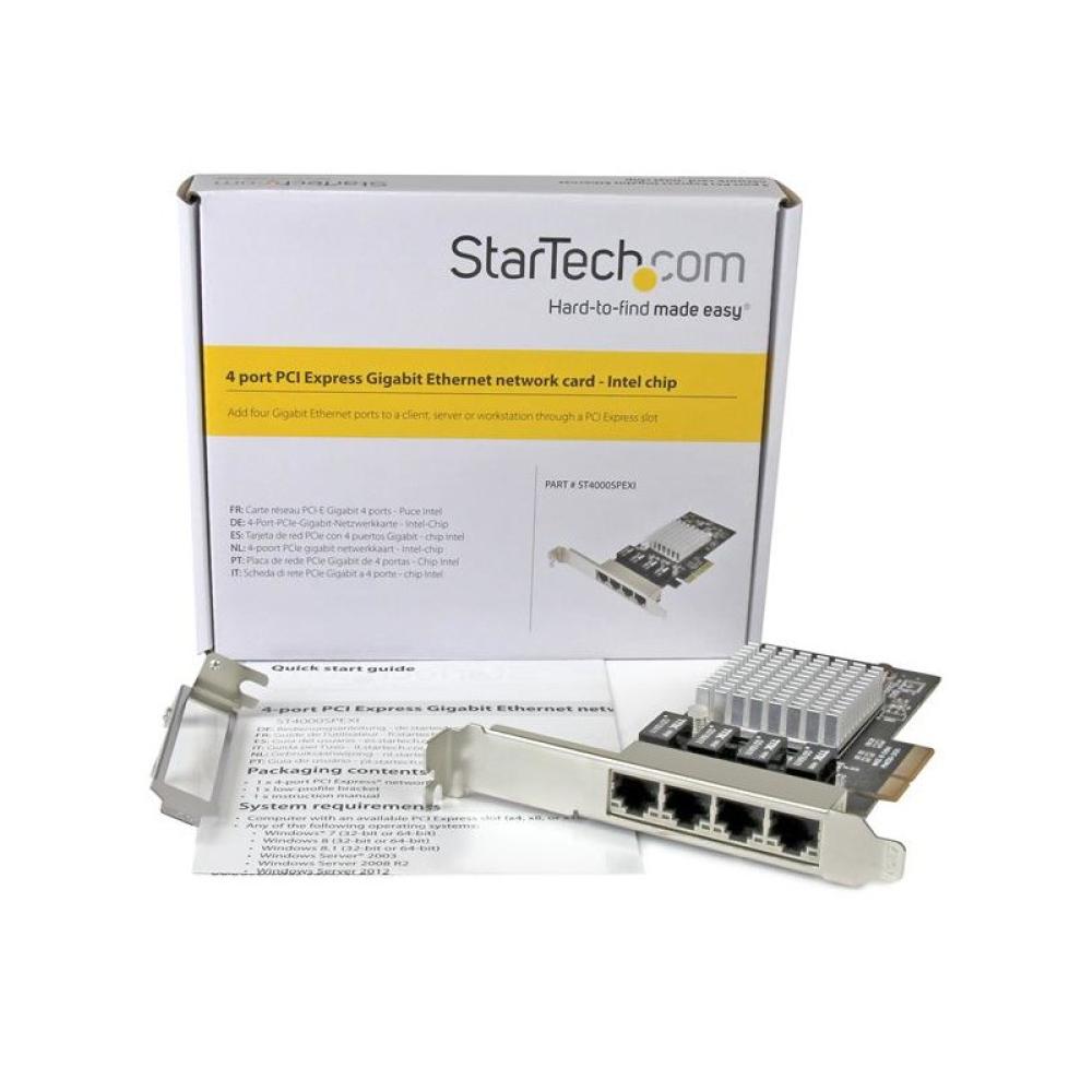 StarTech.com - Tarjeta de Red PCI Express Ethernet Gigabit con 4 Puertos RJ45 Chipset Intel i350