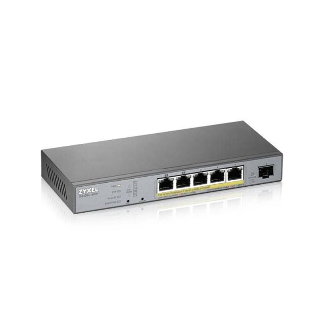Zyxel - GS1350-6HP-EU0101F switch Gestionado L2 Gigabit Ethernet (10/100/1000) Energía sobre Ethernet (PoE) Gris