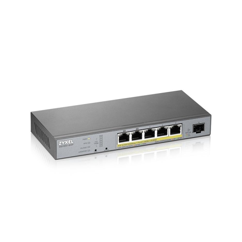 Zyxel - GS1350-6HP-EU0101F switch Gestionado L2 Gigabit Ethernet (10/100/1000) Energía sobre Ethernet (PoE) Gris