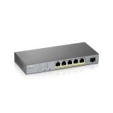Zyxel - GS1350-6HP-EU0101F switch Gestionado L2 Gigabit Ethernet (10/100/1000) Energía sobre Ethernet (PoE) Gris
