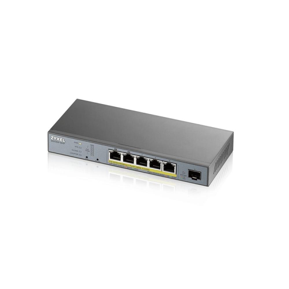 Zyxel - GS1350-6HP-EU0101F switch Gestionado L2 Gigabit Ethernet (10/100/1000) Energía sobre Ethernet (PoE) Gris