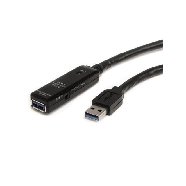 StarTech.com - Cable Extensor Alargador USB 3.0 SuperSpeed Activo de 5m - USB A Macho a Hembra - Negro