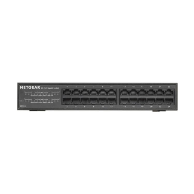 NETGEAR - GS324 No administrado Gigabit Ethernet (10/100/1000) Negro