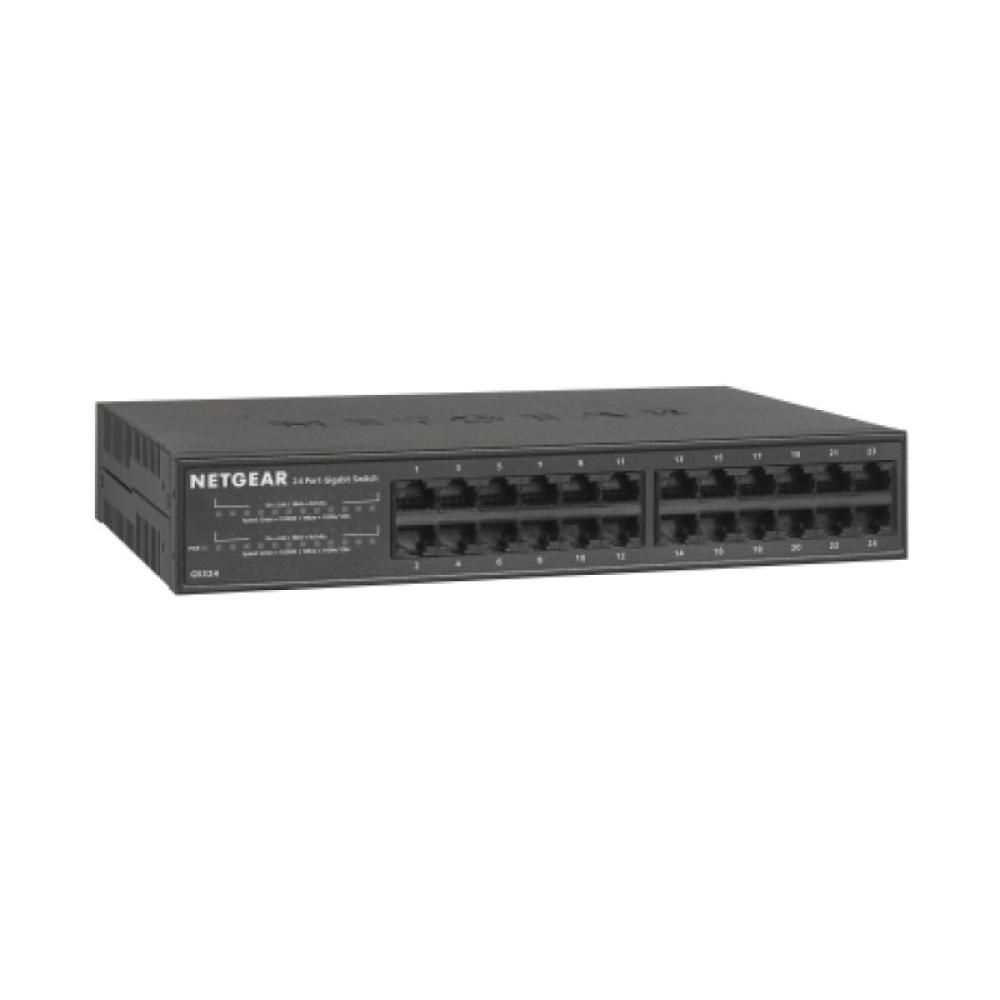 NETGEAR - GS324 No administrado Gigabit Ethernet (10/100/1000) Negro