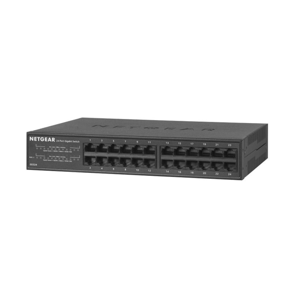 NETGEAR - GS324 No administrado Gigabit Ethernet (10/100/1000) Negro