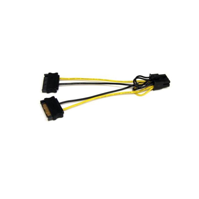 StarTech.com - Cable Adaptador 15cm Alimentación SATA a Conector 8 Pines de Corriente de Tarjeta Gráfica PCI Express PCIe