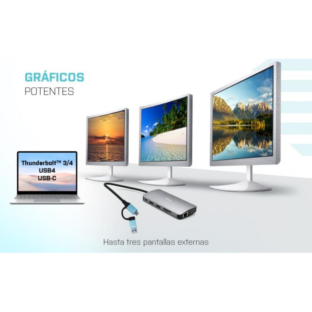 i-tec - USB 3.0 USB-C/Thunderbolt 3x Display Metal Nano Dock with LAN + Power Delivery 100 W