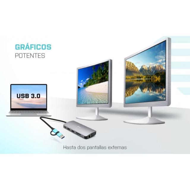 i-tec - USB 3.0 USB-C/Thunderbolt 3x Display Metal Nano Dock with LAN + Power Delivery 100 W