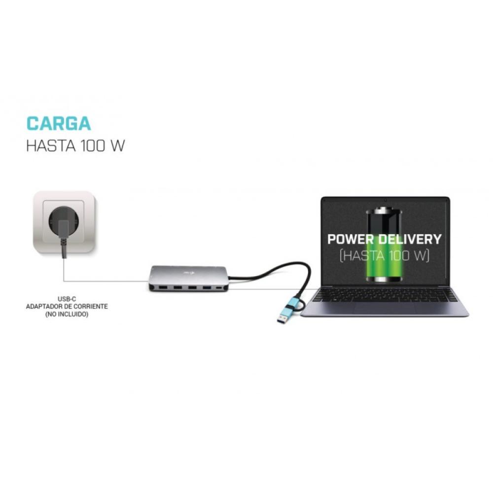 i-tec - USB 3.0 USB-C/Thunderbolt 3x Display Metal Nano Dock with LAN + Power Delivery 100 W