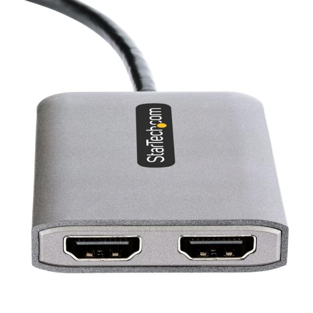 StarTech.com - Adaptador USB-C a HDMI Doble - Hub MST USB Tipo C - Divisor Extensor de Monitor HDMI 4K 60Hz para Portátil - HDR