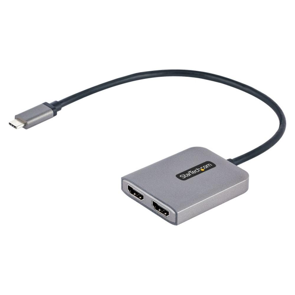 StarTech.com - Adaptador USB-C a HDMI Doble - Hub MST USB Tipo C - Divisor Extensor de Monitor HDMI 4K 60Hz para Portátil - HDR