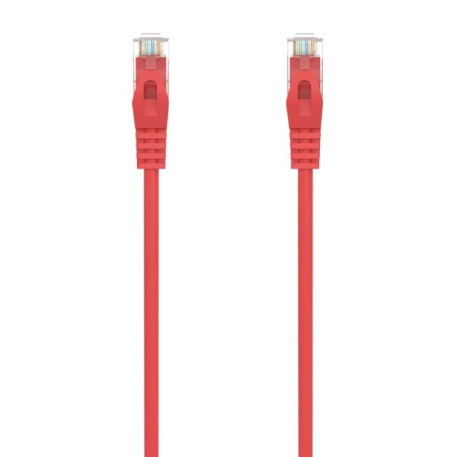 AISENS - Cable de Red Latiguillo RJ45 LSZH Cat.6A 500 Mhz UTP AWG24, Rojo, 0.5M