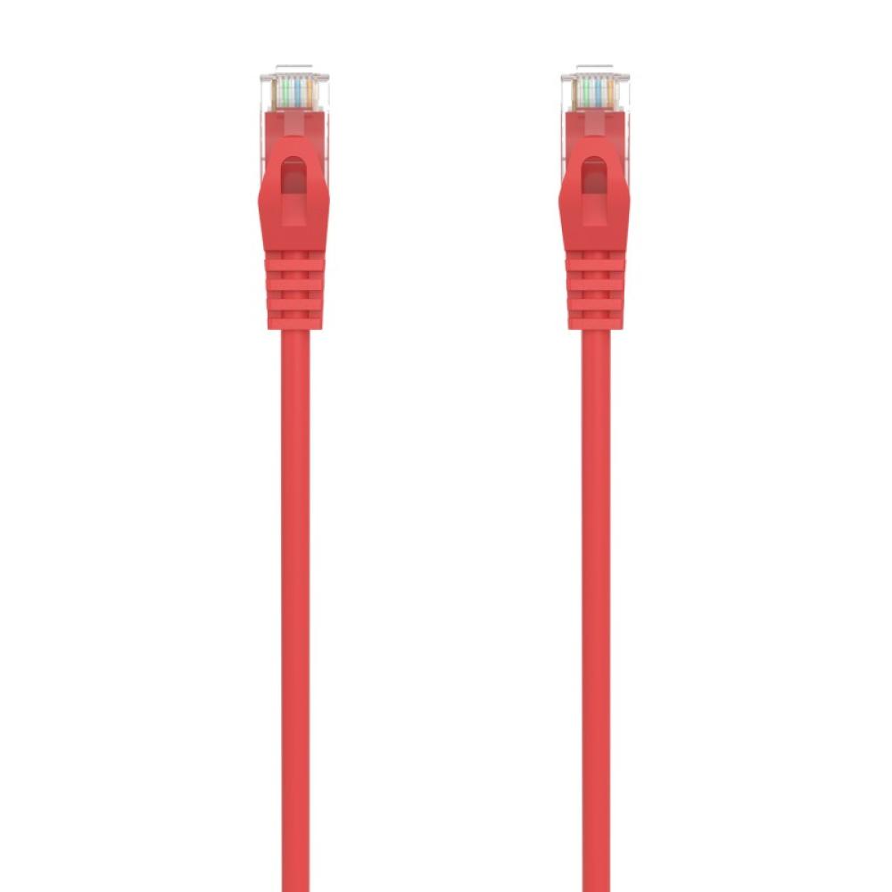 AISENS - Cable de Red Latiguillo RJ45 LSZH Cat.6A 500 Mhz UTP AWG24, Rojo, 0.5M