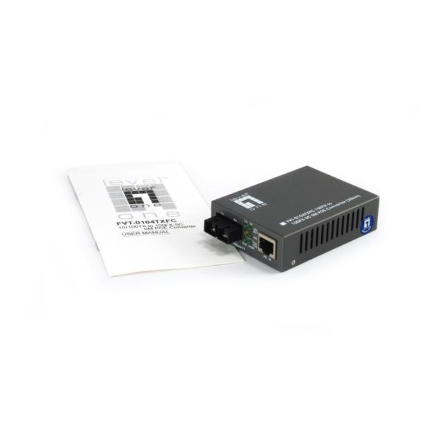 LevelOne - Convertidor SC SMF 10/100BASE-TX a 100BASE-FX PoE PD
