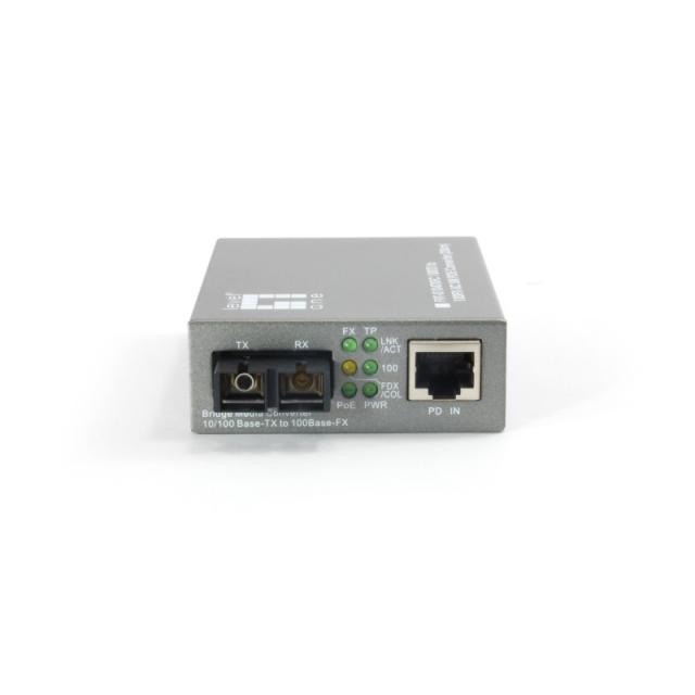 LevelOne - Convertidor SC SMF 10/100BASE-TX a 100BASE-FX PoE PD