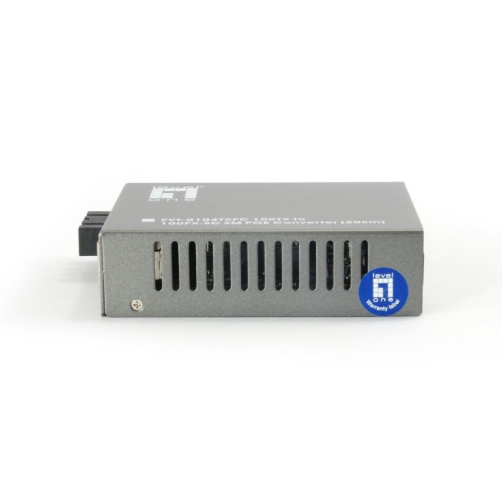 LevelOne - Convertidor SC SMF 10/100BASE-TX a 100BASE-FX PoE PD