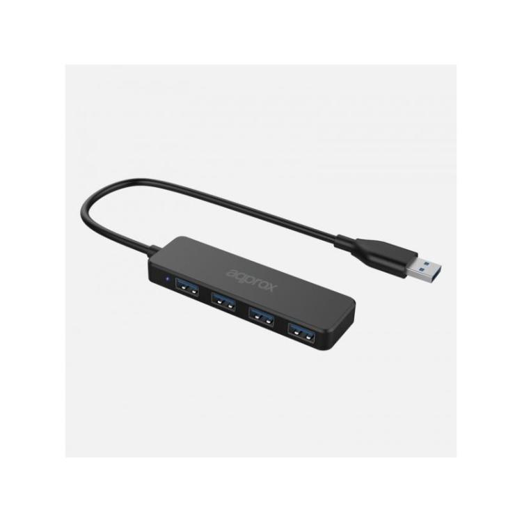 Approx - APPC49 hub de interfaz USB 3.2 Gen 2 (3.1 Gen 2) Type-A 5000 Mbit/s Negro